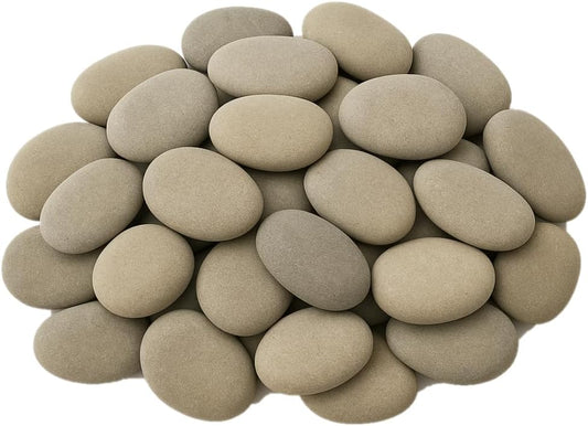 50 Smooth River Rocks for Painting – Flat Natural Stones, 2–4" Size, Bulk Pack of Craft Rocks for Arts, DIY Projects, Kindness Stones & Decor