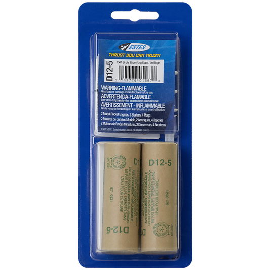 ESTES D12-5 Model Rocket Engines 2 Pack